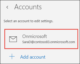 Accounts in Mail app