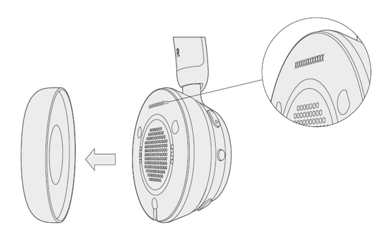 Microsoft Modern Wireless Headset with ear pad removed