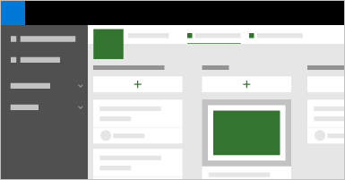 Stylized image of a Planner plan with buckets and left navigation bar