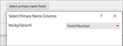 Selecting a specific primary name field