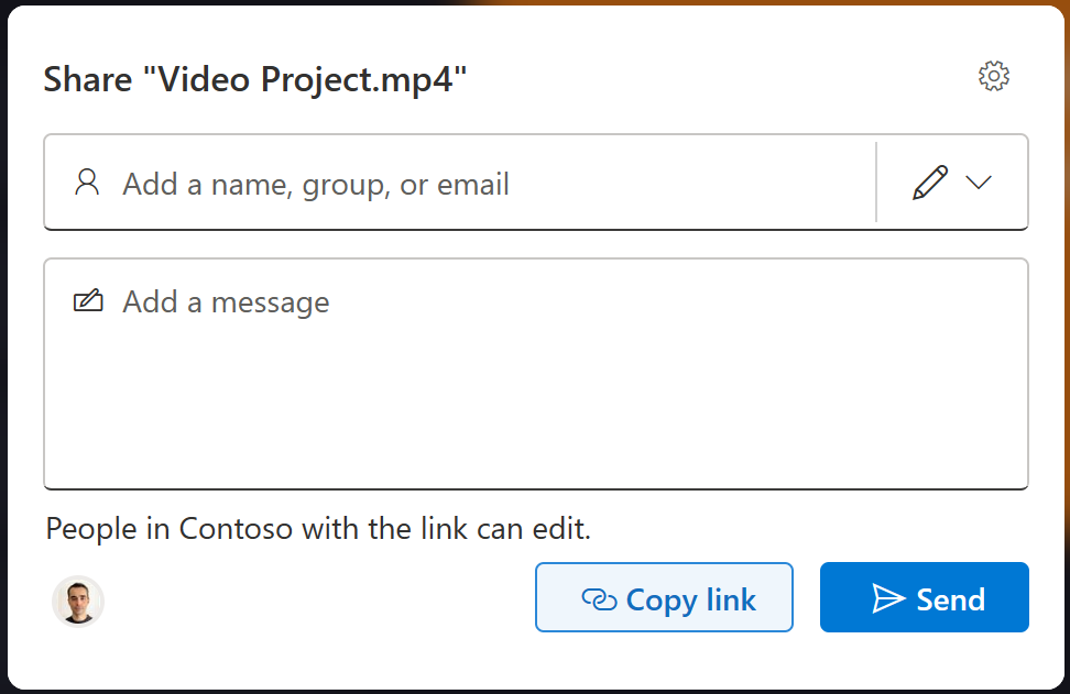 Send a link to a completed video so that people in your organization can watch it