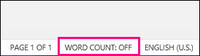 Word Count Disabled