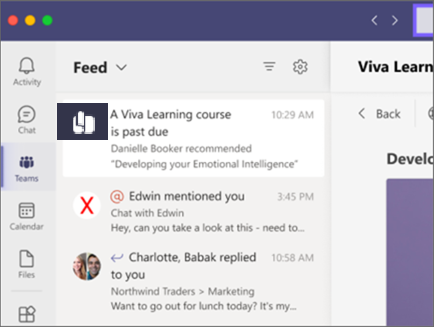 Recommended learning shows in your Teams Activity Feed