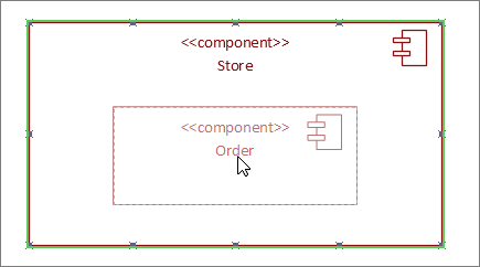 Store subsystem shape with Order component dragged on top of it