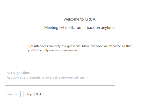 QA welcome screen