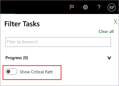 Turn on Show Critical Path