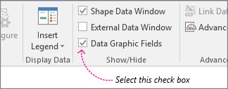 Data tab, Data Graphic Fields check box