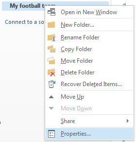 Right-click the new folder, and then click Properties.