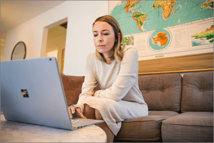 Woman using a laptop