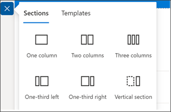 Screenshot of the section layout pane