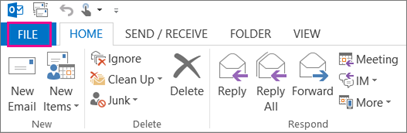 This is what the Outlook desktop ribbon looks like.