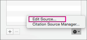 Citations pane with Edit Source highlighted.