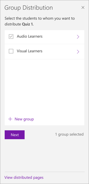 Select the checkbox next to the group