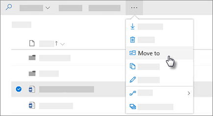 Screenshot of the Move to command in OneDrive for Business