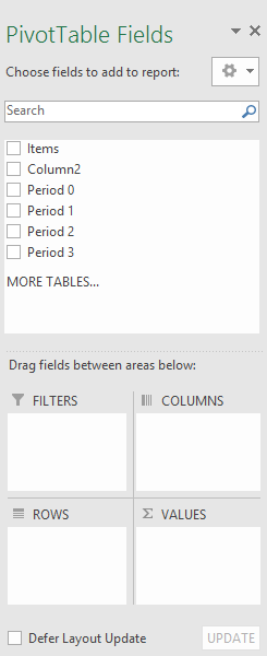 PivotTable Fields pane