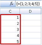 Vertical array constant in array formula