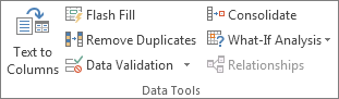 Data Tools group on the Data tab