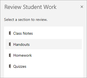 Select a section to review.