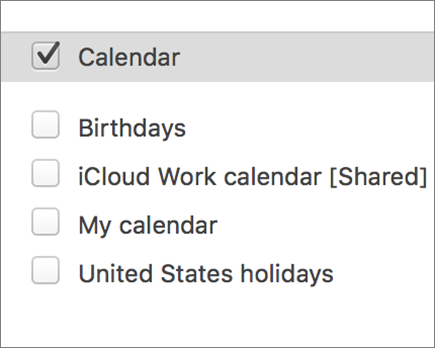 iCloud calendar in Outlook 2016 for Mac