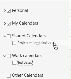 Move a calendar across groups