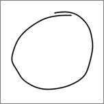 Shows a circle drawn with inking.