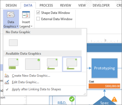 Data tab, Data Graphics