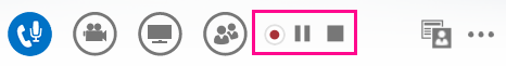 Screen shot of recording controls