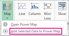 Add Selected Data to Power Map command