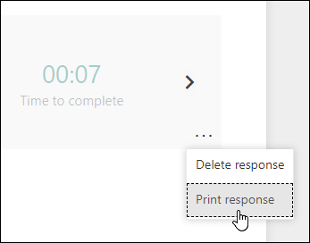 Print response option in Microsoft Forms