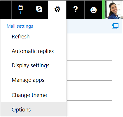 Outlook on the web Settings Options