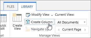 SharePoint Online Library create column link