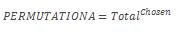 PERMUTATIONA equation