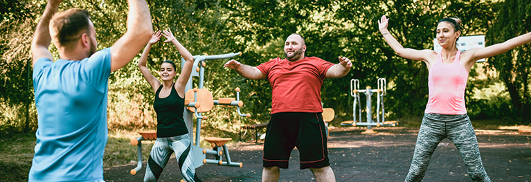 Image of people working out together