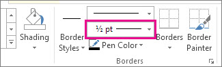 Table border size