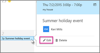 Edit a calendar event