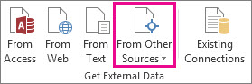 From Other Sources button on the Data tab