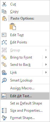 Excel Win32 Edit Alt Text menu for shapes