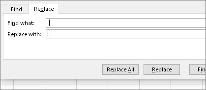 Find what box containing a space, Replace with containing nothing