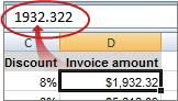 The value is shown in the formula bar