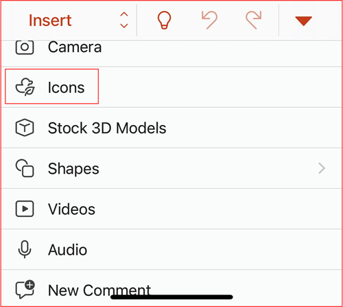 Insert Icons PPT iOS