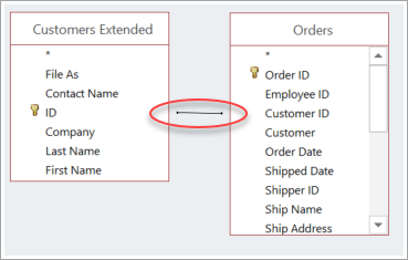 screen shot of join between two tables