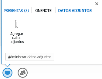 Captura de pantalla mientras se agregan datos adjuntos