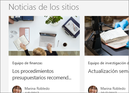 Noticias de sitios de SharePoint Office 365