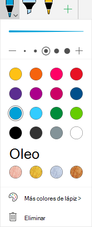 Colores y efectos de entrada de lápiz para dibujar con entrada de lápiz en Office en Windows Mobile