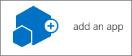 El icono Agregar una aplicación en el cuadro de diálogo Contenidos del sitio.