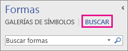 Buscar formas haciendo clic en Buscar en la ventana Formas
