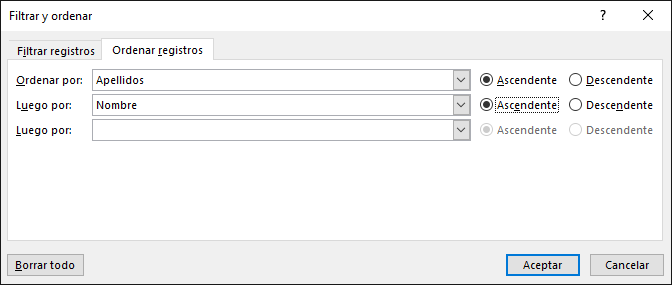 Como parte de la combinación de correspondencia de Word, seleccione “Editar lista de destinatarios” y, en “Restringir lista de destinatarios”, seleccione “Ordenar”.