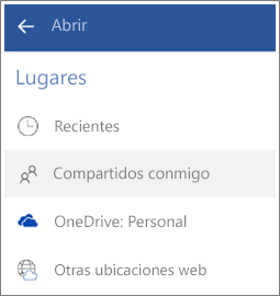 Captura de pantalla que muestra cómo ver archivos que otros usuarios comparten con usted en Android.