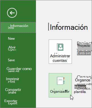 Organizar plantilla global