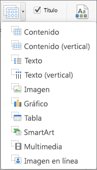 Insertar marcador de posición en PowerPoint para Mac